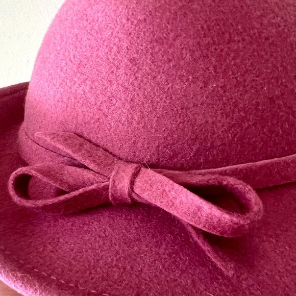 Vintage 80s Sonni San Francisco Raspberry Cloche Hat 100% Doeskin Felt Wool (OS) main image 12